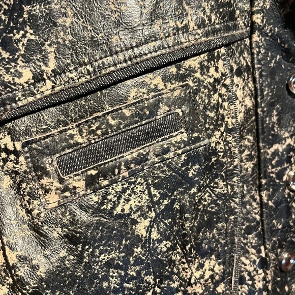 H&D Distressed Genuine Leather/Denim Jacket - Picture 6 of 15